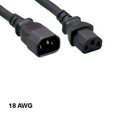 6 feet 18AWG US Standard AC Power Extension Cable IEC-60320 C13 to C14 10A/250V picture