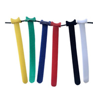 6- Colorful Microfiber  Straps Hook Loop Reusable Fastening Cable  Ties LOT picture