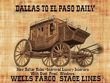 Old West Wells Fargo Stage lines Dallas To El Paso  Mouse Pad   7 3/4  x 9