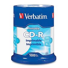 Verbatim CD-R Printable Disc Spindle, Blue/White, Pack Of 100 picture