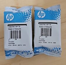 Lot of 2 Genuine HP 75 Tri-Color Ink Cartridge CB337W New Sealed picture