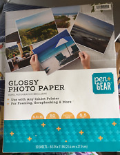 Pen Gear Glossy Photo Paper 50 Sheets For Inkjet Printer Scrapbooking & More New picture