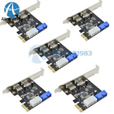 5PCS 2 Ports PCI Express USB 3.0 Front Panel 4-Pin & 20 Pin Control Card Adapte picture