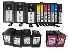LOT 16 HP EMPTY Ink Cartridges Virgin 10 910 XL Black & 6 61 4 XL Black + colors picture