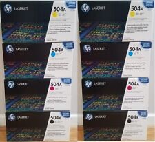 2 Sets NEW Factory Sealed Genuine HP 504X 504A Toner Cartridges Black Boxes picture