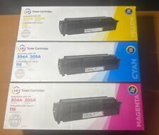 Lot Of 3 New LD Toner Cartridge YELLOW/CYAN/MAGENTA HP 305A HP 304A Canon 118 picture