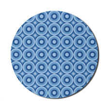 Ambesonne Blue Pattern Round Non-Slip Rubber Modern Gaming Mousepad, 8