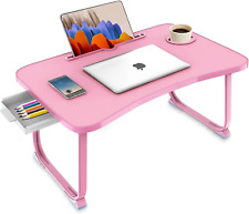 Fayquaze Lap Laptop Desk, Portable Foldable Bed Table with Pink  picture