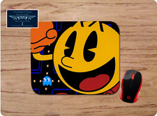 PAC MAN INSPIRED CUSTOM RETRO GAMING MOUSE PAD DESK MAT HOME SCHOOL OFFICE GIFT picture