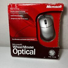 Vintage Microsoft Wheel Mouse Optical Mouse White USB PS2 New Factory Sealed picture