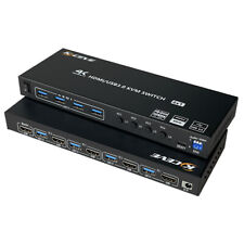 4K@60Hz USB 3.0 KVM Switch HDMI 4 Ports USB Hub 4 in 1 Out Keyboard Mouse Share picture