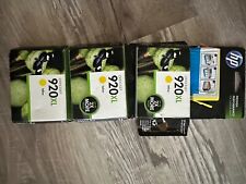 hp 920 xl high-yield yellow lot x4 100 genuine new   picture