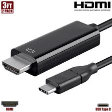 2x 3FT USB-C 3.1 Type C to HDMI Cable Cord 4K Laptop Notebook Monitor MacBook picture