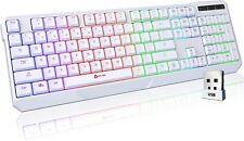 KLIM Chroma Wireless RGB Gaming Keyboard for PC, PS4, Xbox One, Mac (WHITE) picture