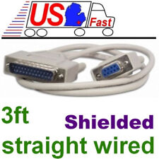 3ft short DB9pin Female~DB25 Male Straight Through RS232 Serial/Modem Cable/Cord picture