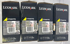 LOT 0F 4 LEXMARK Toner Cartridge C734A1YG YELLOW for C734 C736 X734 X736 X738 picture