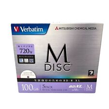 Mitsubishi Verbatim Bluray M-Disc BD-R XL 100GB 4x Speed 5Pack DBR100YMDP5V1 picture