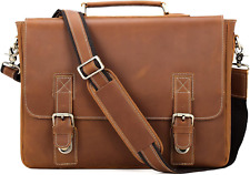 Polare Vintage Full Grain Leather Tote Briefcase Light Brown(updated Version)  picture
