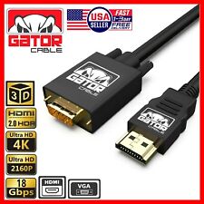 HDMI to VGA Cable Converter Adapter For HDTV PC Desktop Monitor Video 1080P 6FT picture