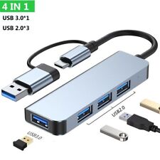 USB/Type C to USB 4 Port Hub Splitter For PC Cell Phone Notebook Laptop Tablet picture