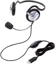 Elecom headset microphone PS4 USB both ears neck band HS-NB05USV 1.8m JPN picture