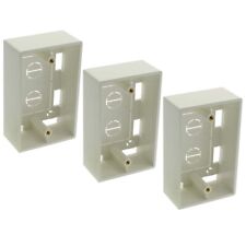 3 Pcs Plastic Surface Mount Junction Box For Wall Plate 1-Gang White picture
