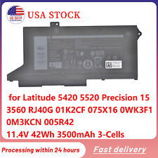 Genuine WY9DX RJ40G 005R42 Laptop Battery for Dell Latitude 5420 5520 3500mAh picture