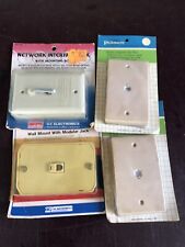 (4) Vintage NOS telephone wall mounts plates network interface B3 picture