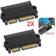 2PCS SFF-8482 SAS To SATA 22 Pin Angle 180 Degree Hard Disk Adapter NEW picture