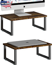 2PCS Wood Monitor Stand Riser  Desktop Organizer Shelf for Laptop Computer iMac picture
