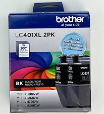 Genuine Brother 2PK  LC401XL 2PK High-Yield Black Ink Cartridges Exp. 06/2026 picture