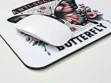 Anti Social Butterfly Mouse Pad | Cute Mouse Pad | Home Office Mouse pad picture