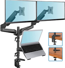 HUANUO Monitor and Laptop Mount, Gas Spring Dual Monitor Stand with Laptop Tray picture