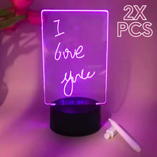 2 Pcs High Appearance Level Colorful Message Board 3d Nightlight Bedroom Lamp picture