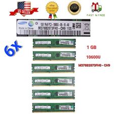 Lot 6x SAMSUNG 1GB 1Rx8 PC3-10600U-09-10-AO M378B2873FHO-CH9 MEMORY RAM DESKTOP picture