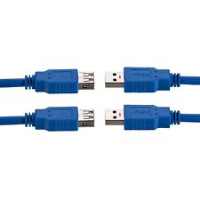 2x 15ft USB 3.0 Extension Cable Type A Male to A Female Extender HIGH SPEED Blue picture