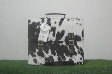 Handcrafted Western Style Hair on Hide Laptop Bag in Genuine Cowhide Leather picture