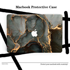 Abstract Gilded Black Marble Case For Macbook M2 Air 15 13 Pro 16 14 11 12 inch picture