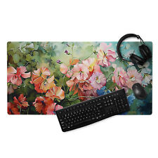Sweet Peas Gaming Mouse Pad, Floral Mousepad, Extended Deskmat, Large Desk Cover picture