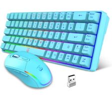 60% Wireless Gaming Keyboard 2.4G and Mouse Combo Merchanical Feel RGB Backlit b picture