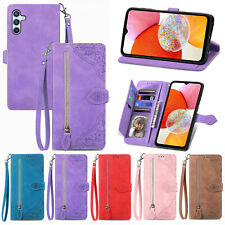 Zipper Flower Leather Card Wallet Cover Case For A05 A05s A15 A25 5G  picture