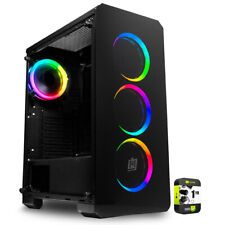 Deco Gear Mid-Tower PC Gaming Computer Case Full Glass and LED Lighting+Warranty picture