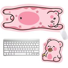 2-in-1 Cute Large Mouse Pad Set, Kawaii Pink Anime Mouse Pads with Bear Desig... picture