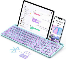 Cute Wireless Bluetooth Keyboard Dual Mode Bluetooth 2.4G round  Green Purple picture