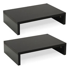 Monitor Stand Riser-2 Pack,Wood 2 Tier Adjustable Dual Monitor Riser Black picture