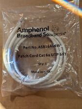 Amphenol 6ft Gray Cat 6a Shielded Patch Cable White - Cat 6a Ethernet NEW picture