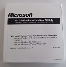 Vintage Microsoft Works Software V4.5 Bundle with Bookshelf 1998 and Arcade V1.0 picture