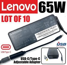 LOT 10 Lenovo T480 T480s T490 T490s T495s T580 T580s T590 65W USB-C AC Adapter picture
