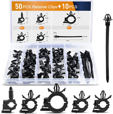 60Pcs Car Wire Loom Routing Clips Assortment - 6 Different Sizes Universal Wirin picture