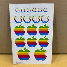 APPLE ___ Rare SHEET ___ Of 8 STICKERS ___ Apple Colorful Rainbow Logo ___ 1986 picture